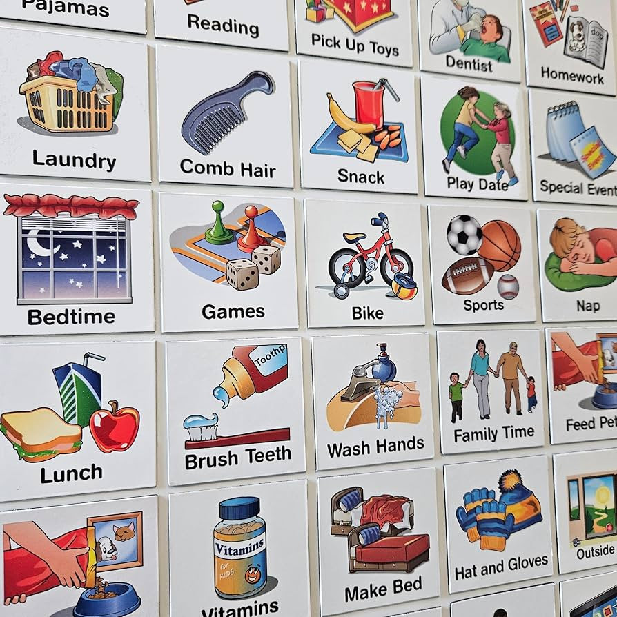 Kids Visual Schedule Magnets and Headings: SchKIDules 93Pc Home Collection for Daily Routines, Ch... | Amazon (US)