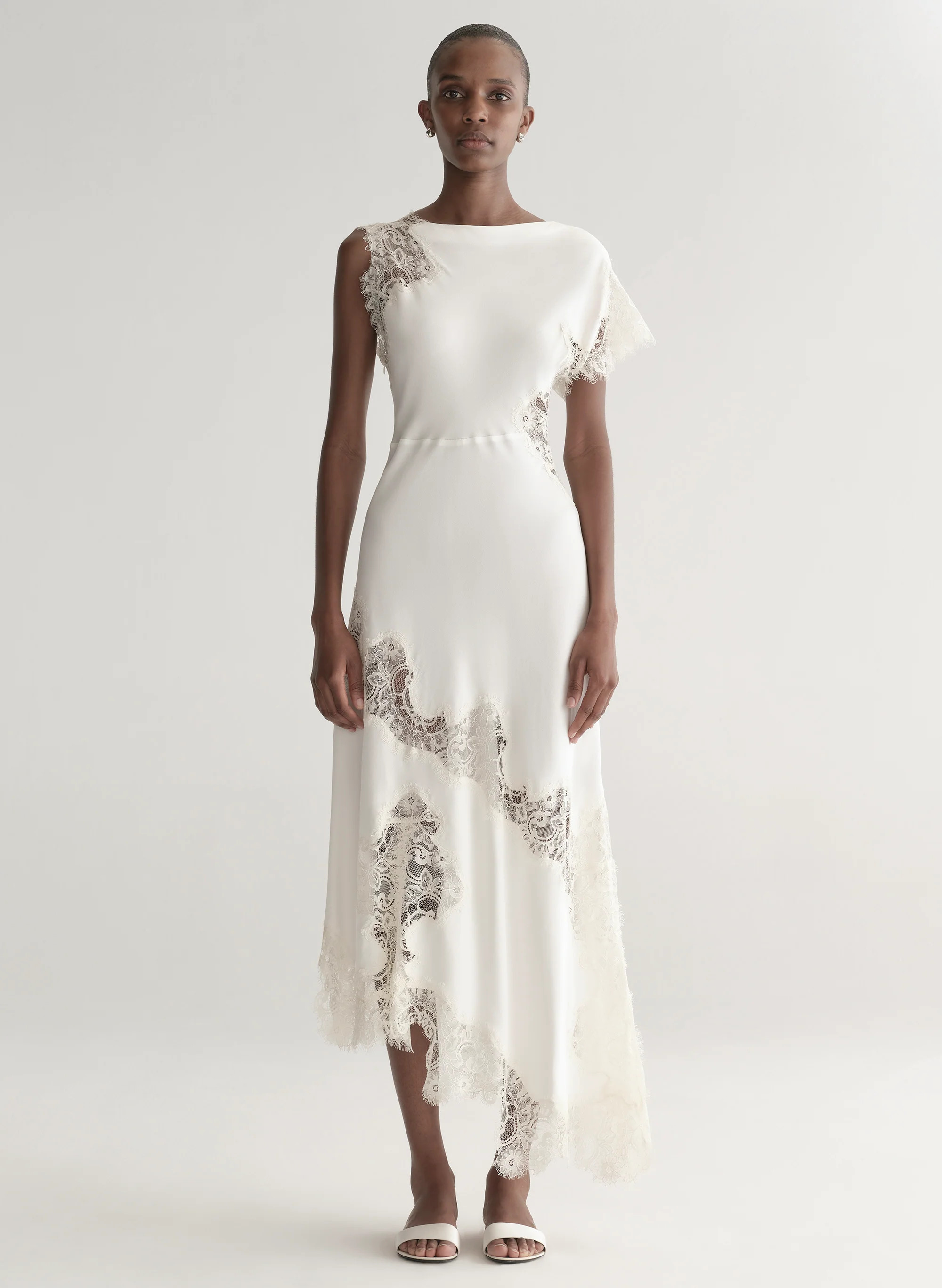 Alessia Textured Satin and Lace Maxi Dress | A.L.C