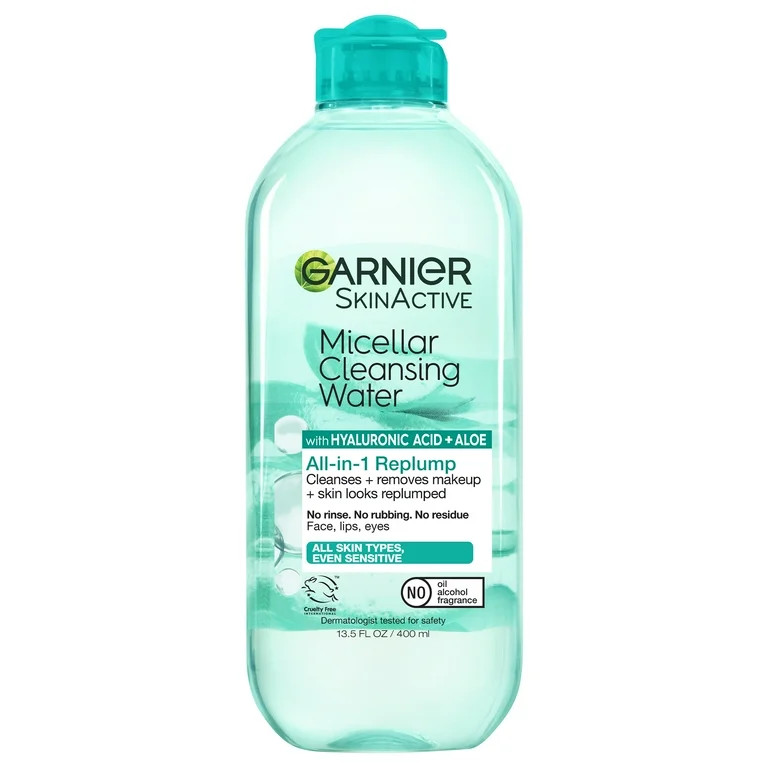 Garnier SkinActive Micellar Cleansing Water All in 1 Hyaluronic Acid Replump, 13.53 fl oz | Walmart (US)
