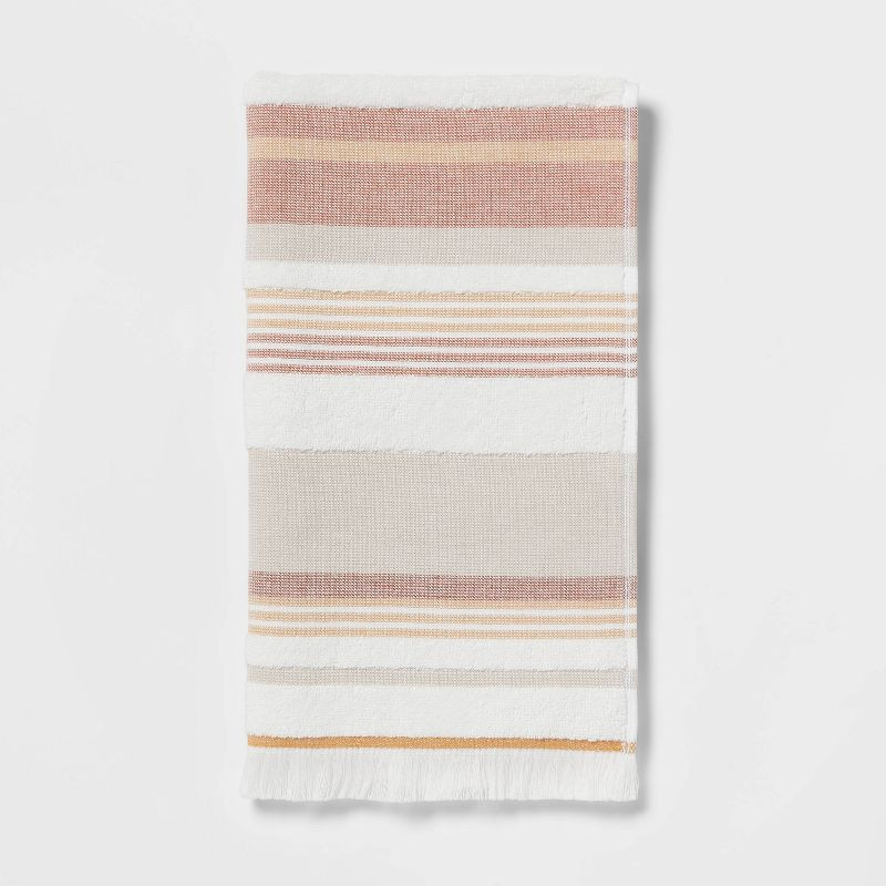 27"x16" Striped Flat Woven Hand Towel Clay Pink - Threshold™ | Target
