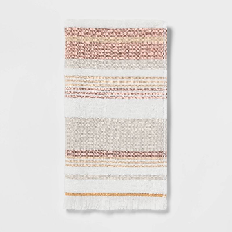 27&#34;x16&#34; Striped Flat Woven Hand Towel Clay Pink - Threshold&#8482; | Target