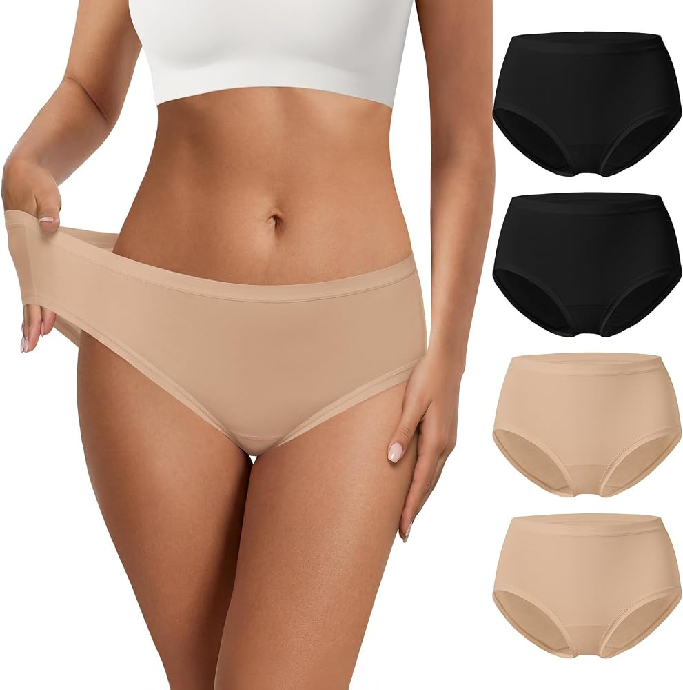 NIASOUL Women's Modal Underwear Seamless Soft Full Coverage Panties Briefs | Amazon (US)