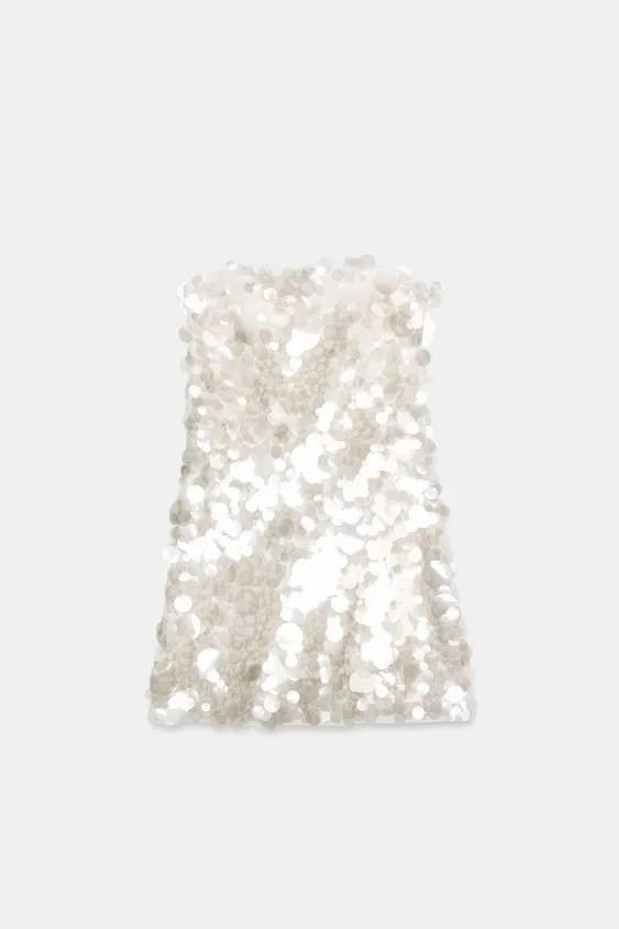 Model height: 181 cmMini dress with a straight neckline and off-the-shoulder design. Featuring se... | Zara UK