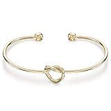 PAVOI 14K Gold Plated Forever Love Knot Infinity Bangle Bracelets for Women | Gold Bangle Bracele... | Amazon (US)