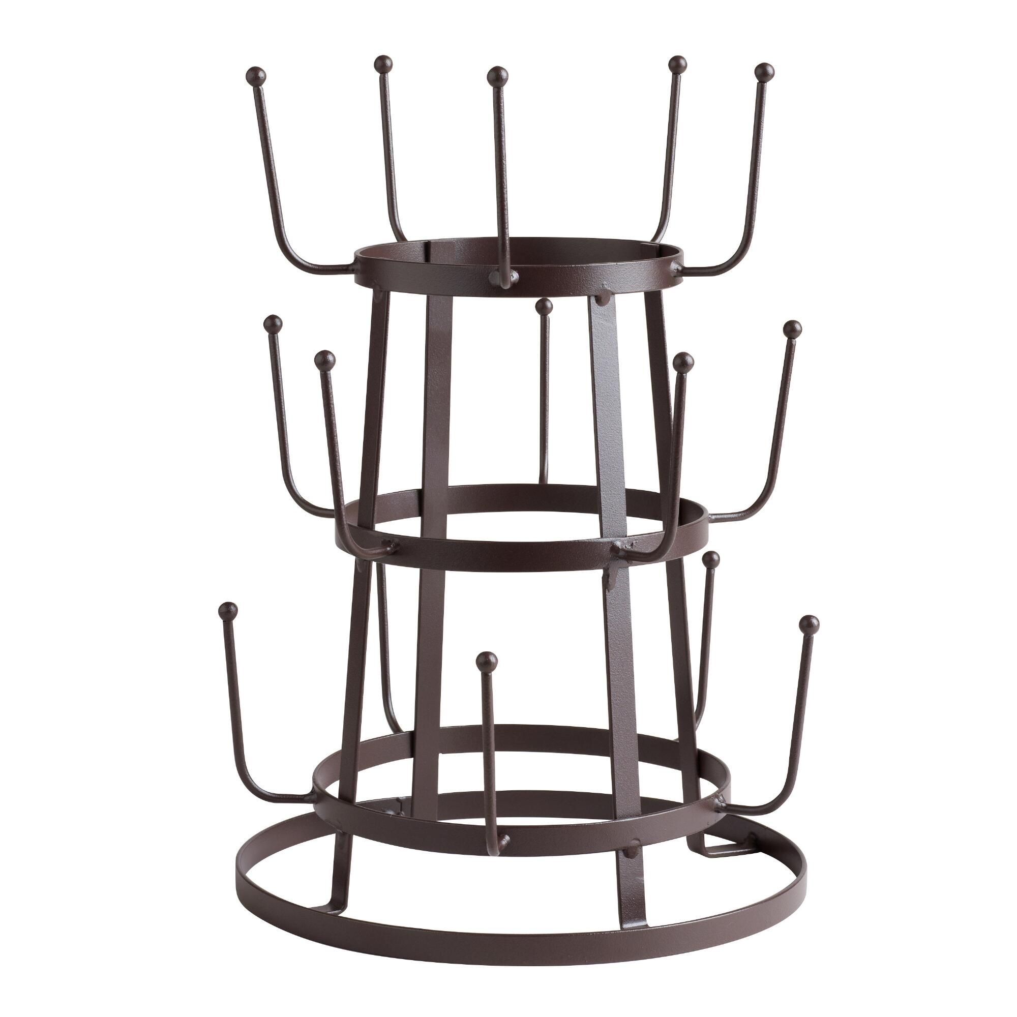 Wire 3-Tier Glass Drying Rack: Brown by World Market | World Market