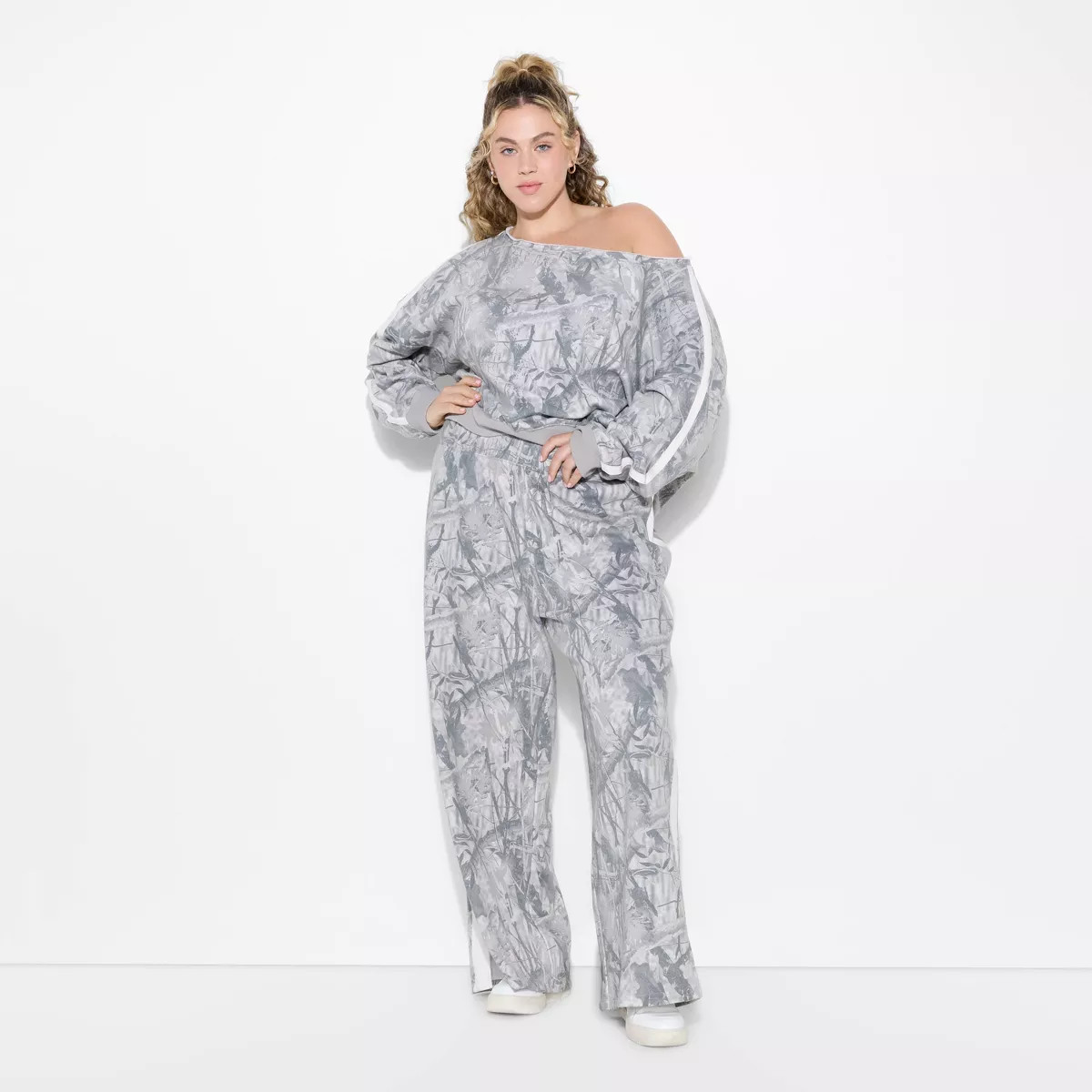 Women's Camo Graphic Pull-On Pants - Gray | Target