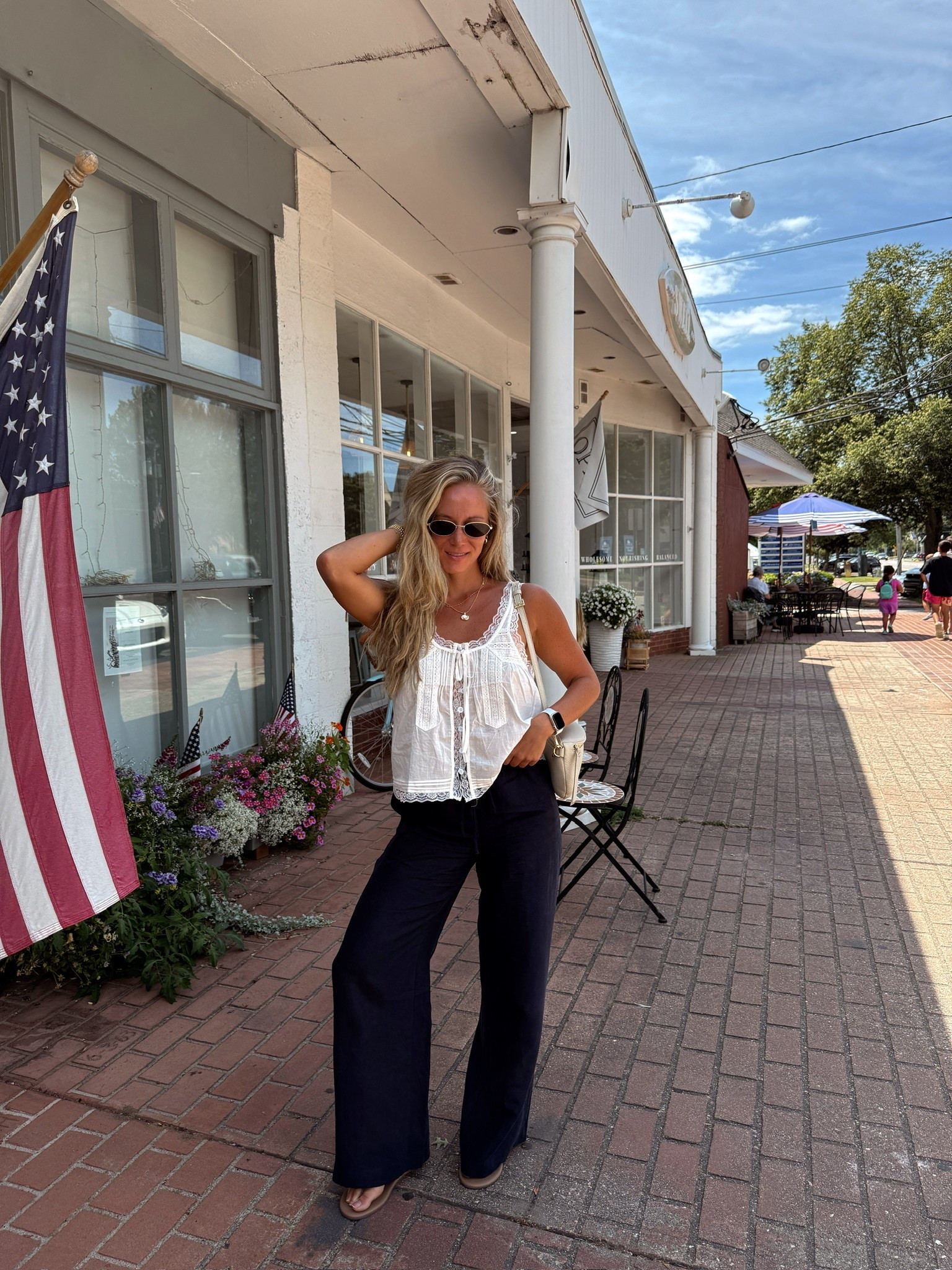 Beach vacation outfit - small in top & pants. My exact pants are the ones called “cruise linen” but this style comes in multiples fabrics (I have the crepette and linen ones!) 

Beach vacay, New England trip fit, linen pants, summer travel fit, Aritzia outfit, Amazon lace top, summer outfit, summer style

#LTKootd #LTKSeasonal