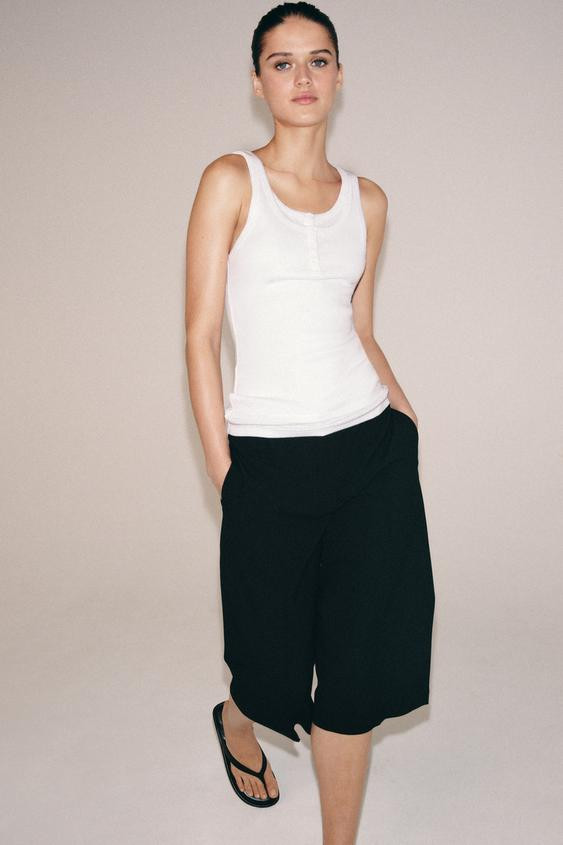 BUTTONED RIBBED TOP | Zara US