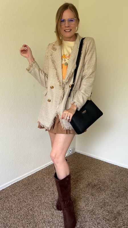 Cute fall outfit idea | Fallelujah | Pink Lily | corduroy skirt | BooHoo jacket | Guess black crossbody bag | brown boots from Nordstrom Rack

#LTKSeasonal #LTKstyletip #LTKHalloween