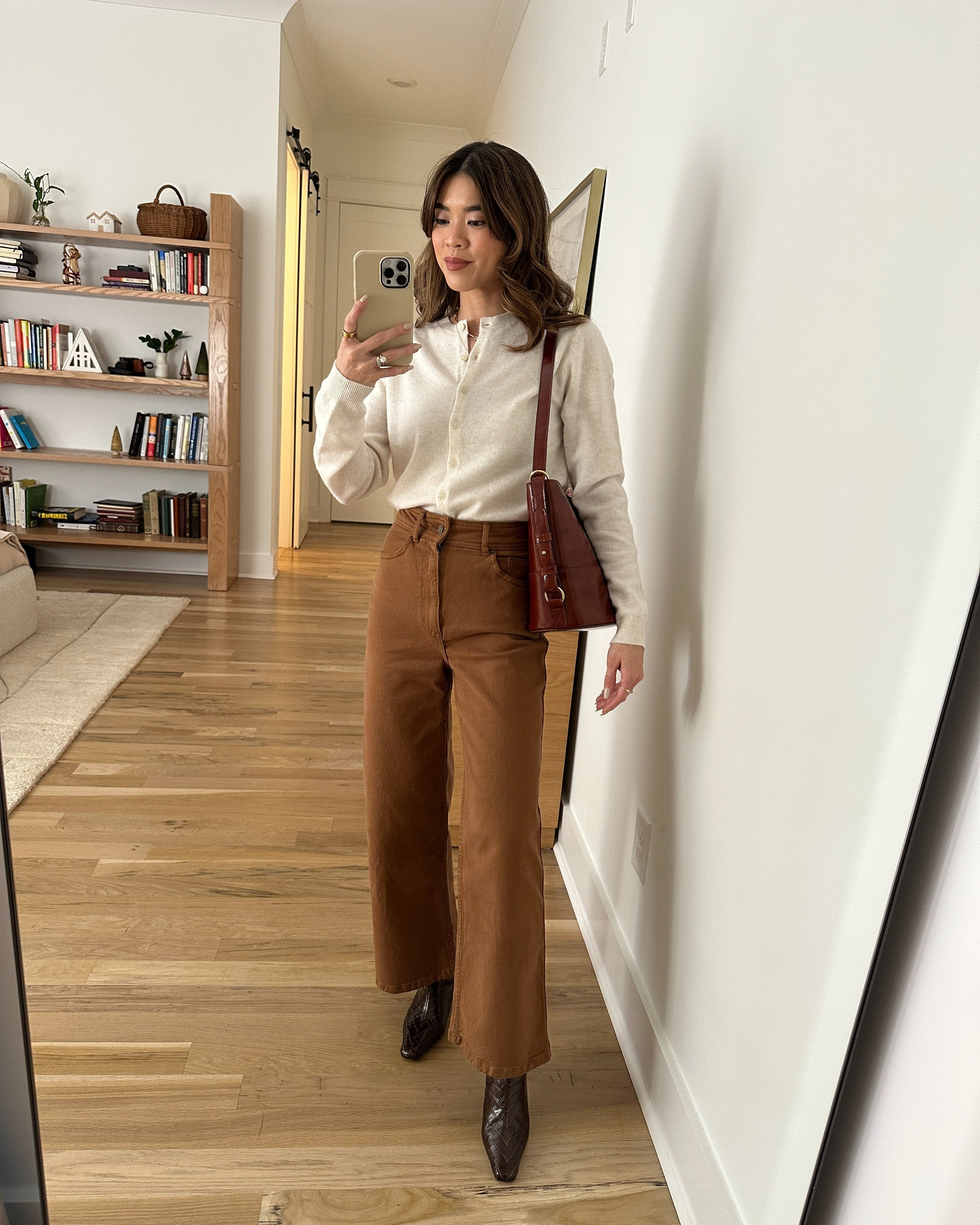 Sizing info: cardigan size small, pants size 2!
petite fashion, get dressed with me, outfit inspiration, ootd, nashville outfit, Nashville influencer, petite style, vacation style, casual outfits, mom style, petite pants, winter dress, winter outfit, winter pants, winter outfit inpso, winter outfit idea, winter top, winter style, winter sweater, cozy sweater, cold weather sweater, cold weather outfit, winter bag, winter purse, denim, jeans, orange pants, colored jeans, cropped jeans, cream sweater 

 

#LTKootd #LTKSeasonal #LTKPetite