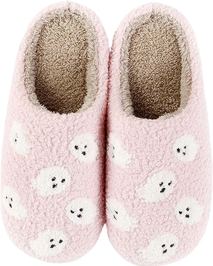 HIPINISS Womens Mens Slippers Retro Memory Foam Cute Cartoon Plush Fluffy Warm Fur Lined slippers... | Amazon (US)