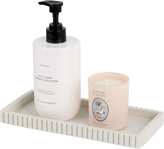 Silicone Bathroom Tray Small Vanity Organizer Rectangle Sink Caddy Sponge Holder Kitchen Counter ... | Amazon (US)