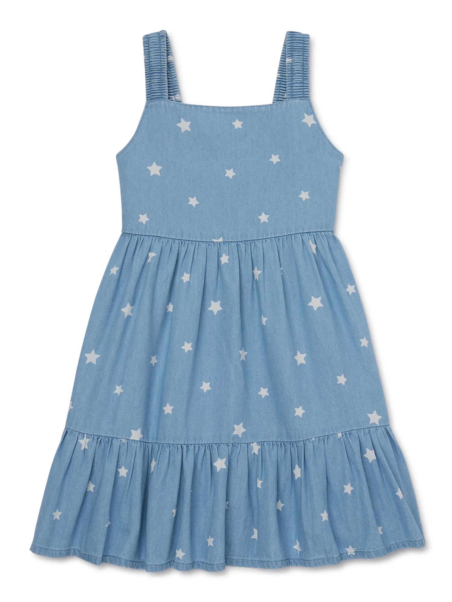 Wonder Nation Toddler Girl Ruffled Dress, Sizes 12M-5T - Walmart.com | Walmart (US)