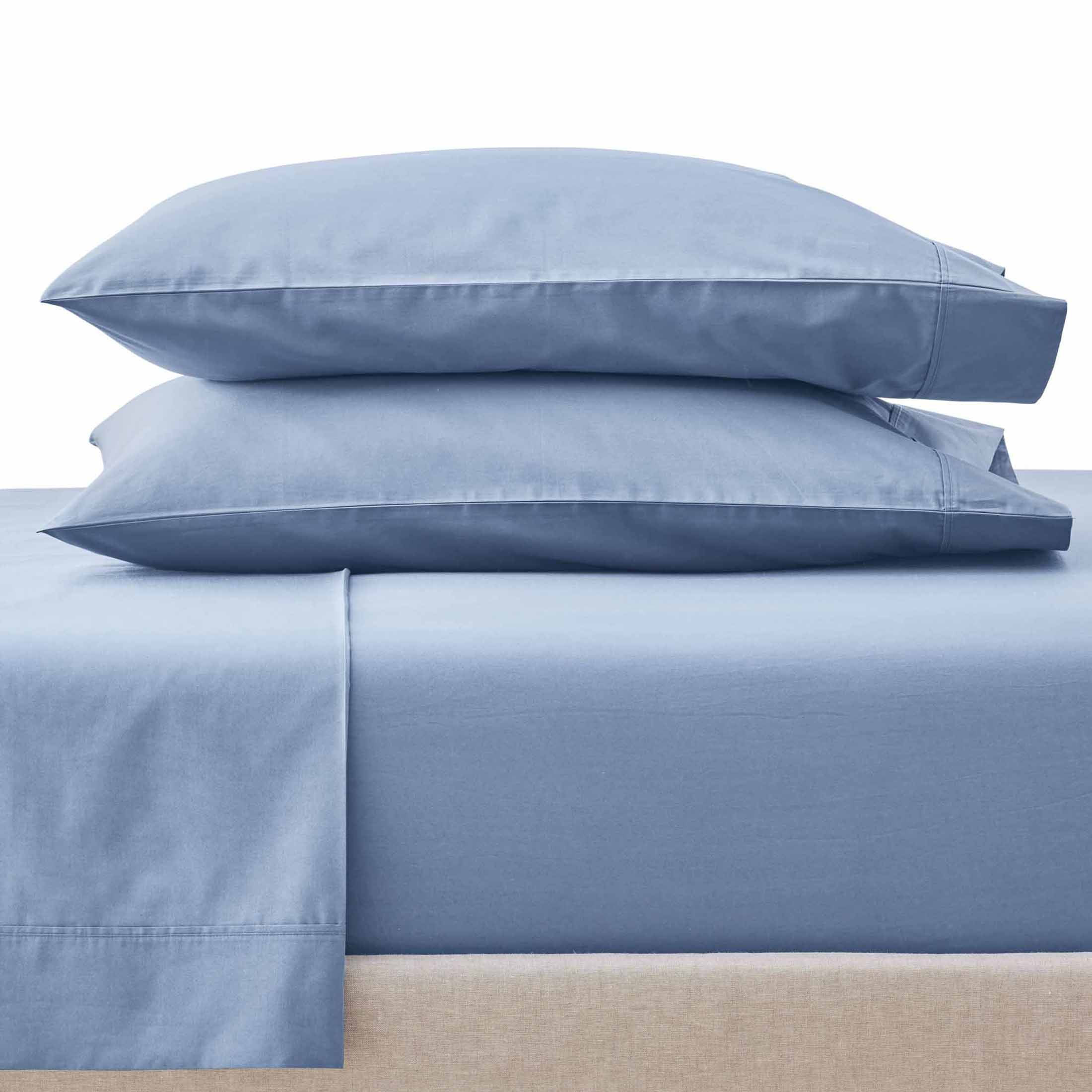 Better Homes & Gardens Cool & Crisp 4-Piece 300 Thread Count Blue Water Cotton Percale Sheet Set,... | Walmart (US)
