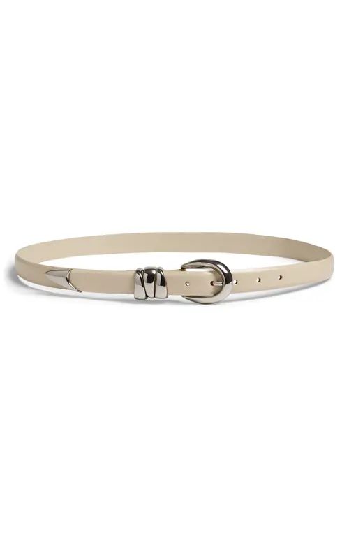 Madewell Chunky Metal Leather Belt in Ecru at Nordstrom, Size Medium | Nordstrom