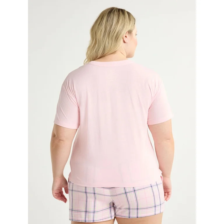 Joyspun Women's and Women’s Plus Sleep Easy Tee with Short Sleeves, Sizes XS to 3X | Walmart (US)