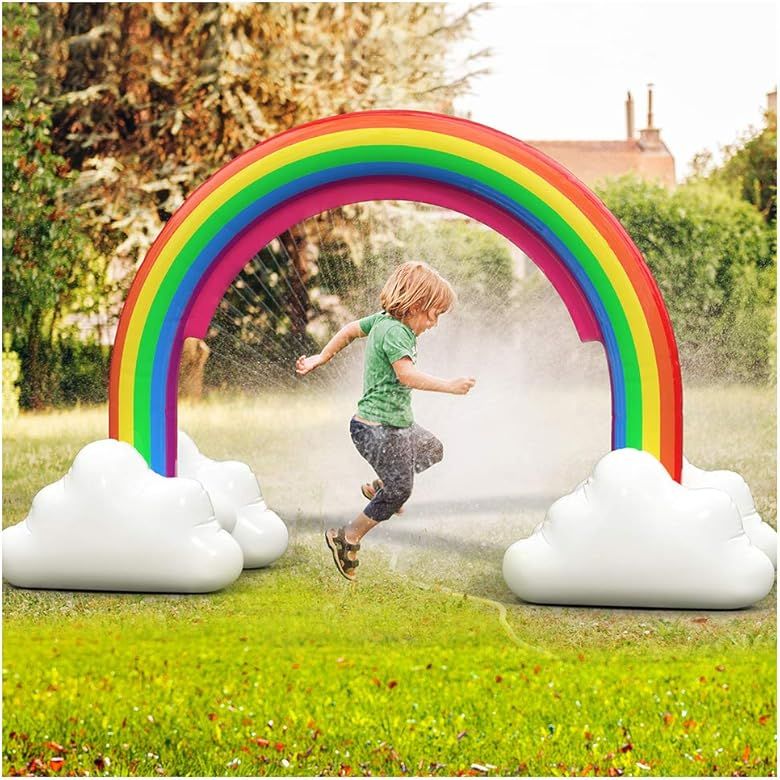 ENJSD Large Inflatable Rainbow Arch Sprinkler, Large Water Sprinkler Outdoor Water Toys for Toddl... | Amazon (US)