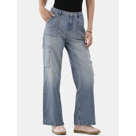 No Boundaries Wide Leg Cargo Pants Women’s | Walmart (US)