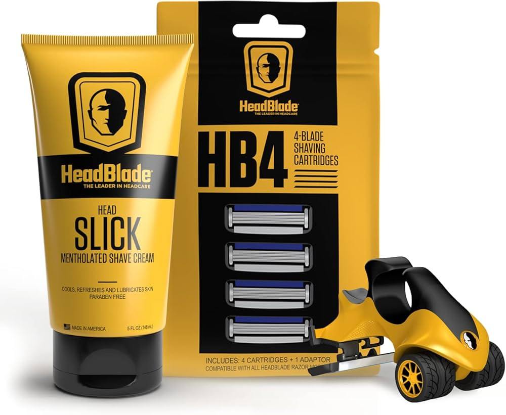 ATX Men's Head Shaving Basics Bundle with 5oz HeadSlick Cream, Razor, Blade Refills | Amazon (US)