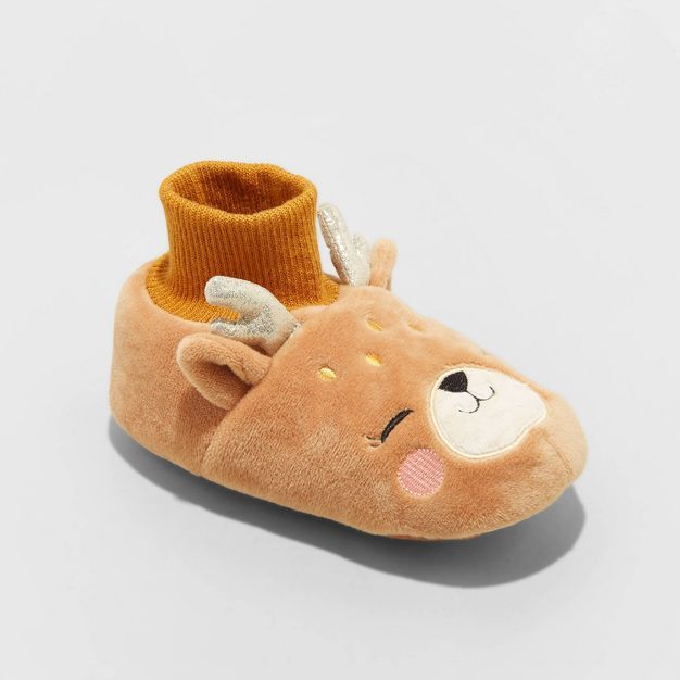Toddler Girls' Everly Bootie Slippers - Cat & Jack™ Brown | Target