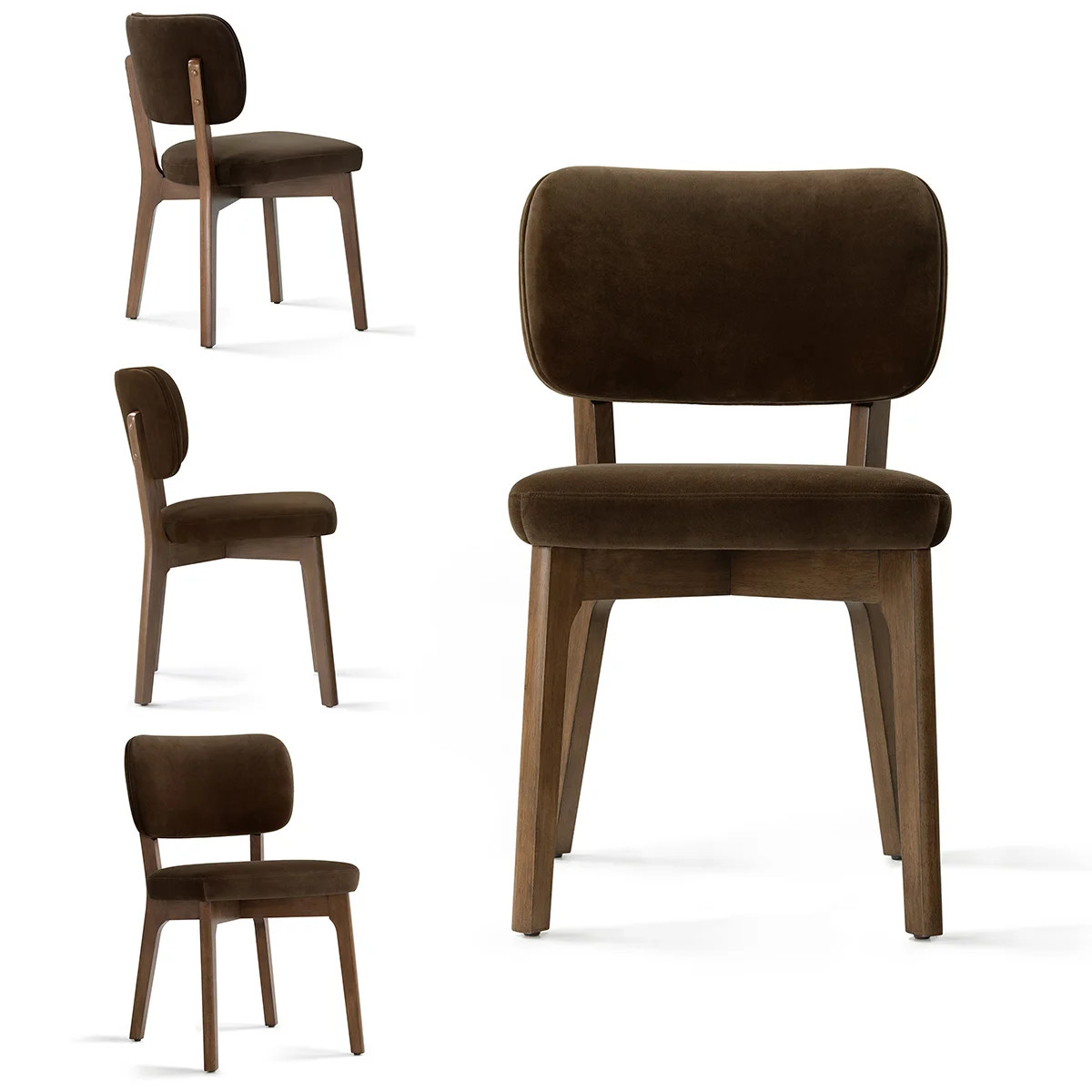 Wade Logan® Modern Velvet Dining Chairs Set Of 4, Upholstered Dining Side Chairs With Solid Wood Frame | Wayfair | Wayfair North America