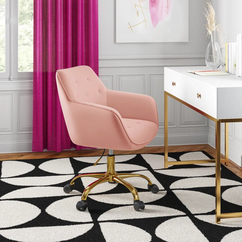 Clio Task Chair with Height Adjustable and Velvet Upholstery | Wayfair North America