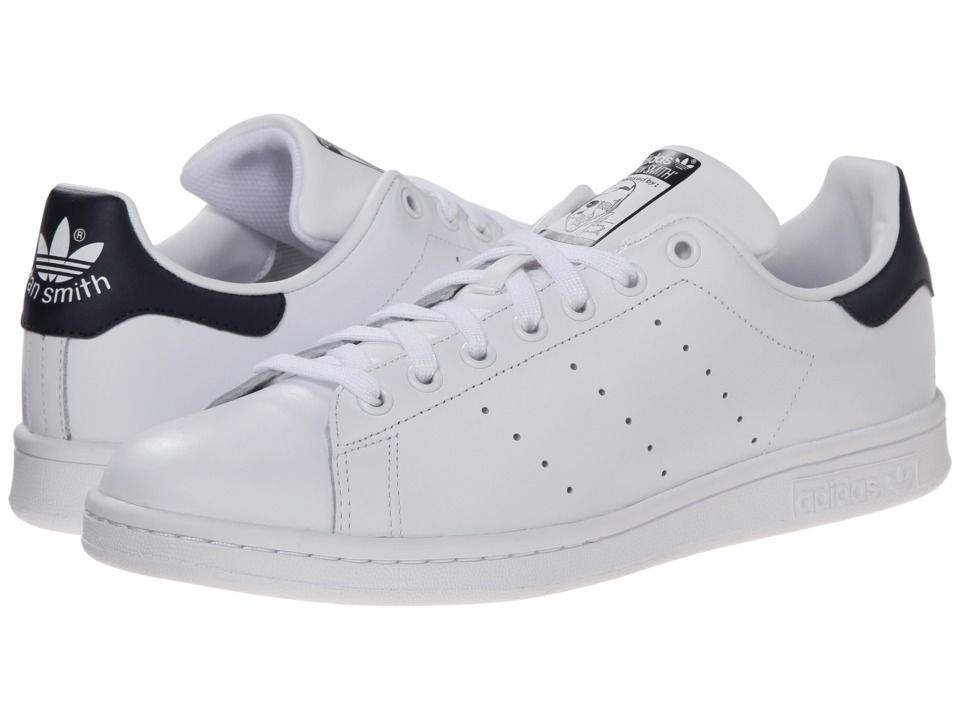 adidas Originals - Stan Smith (White/White/Navy) Men's Classic Shoes | Zappos