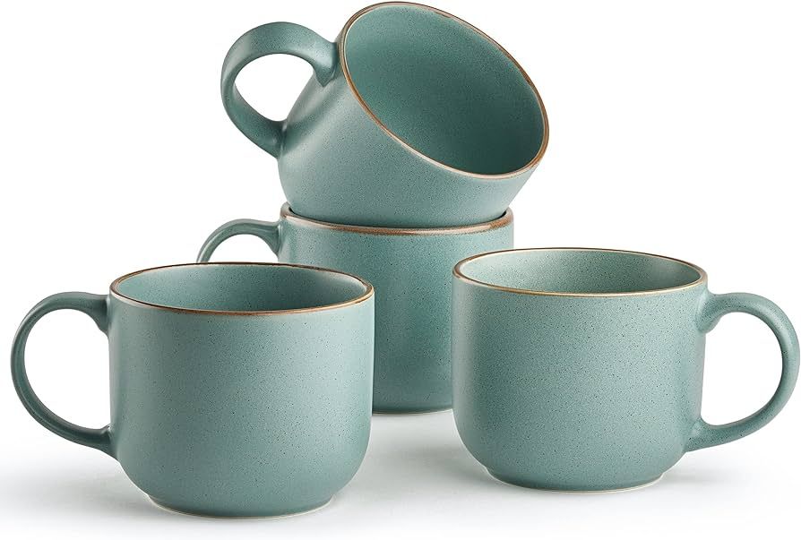 Amazon.com: Maison Neuve Riverside Collection 4-Piece Mug Set - Hand Crafted Ceramic Stoneware Mu... | Amazon (US)