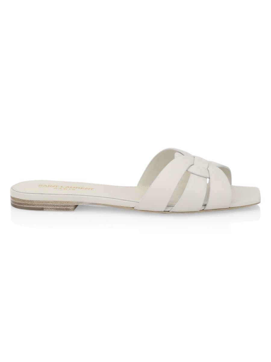 Tribute Leather Slides | Saks Fifth Avenue