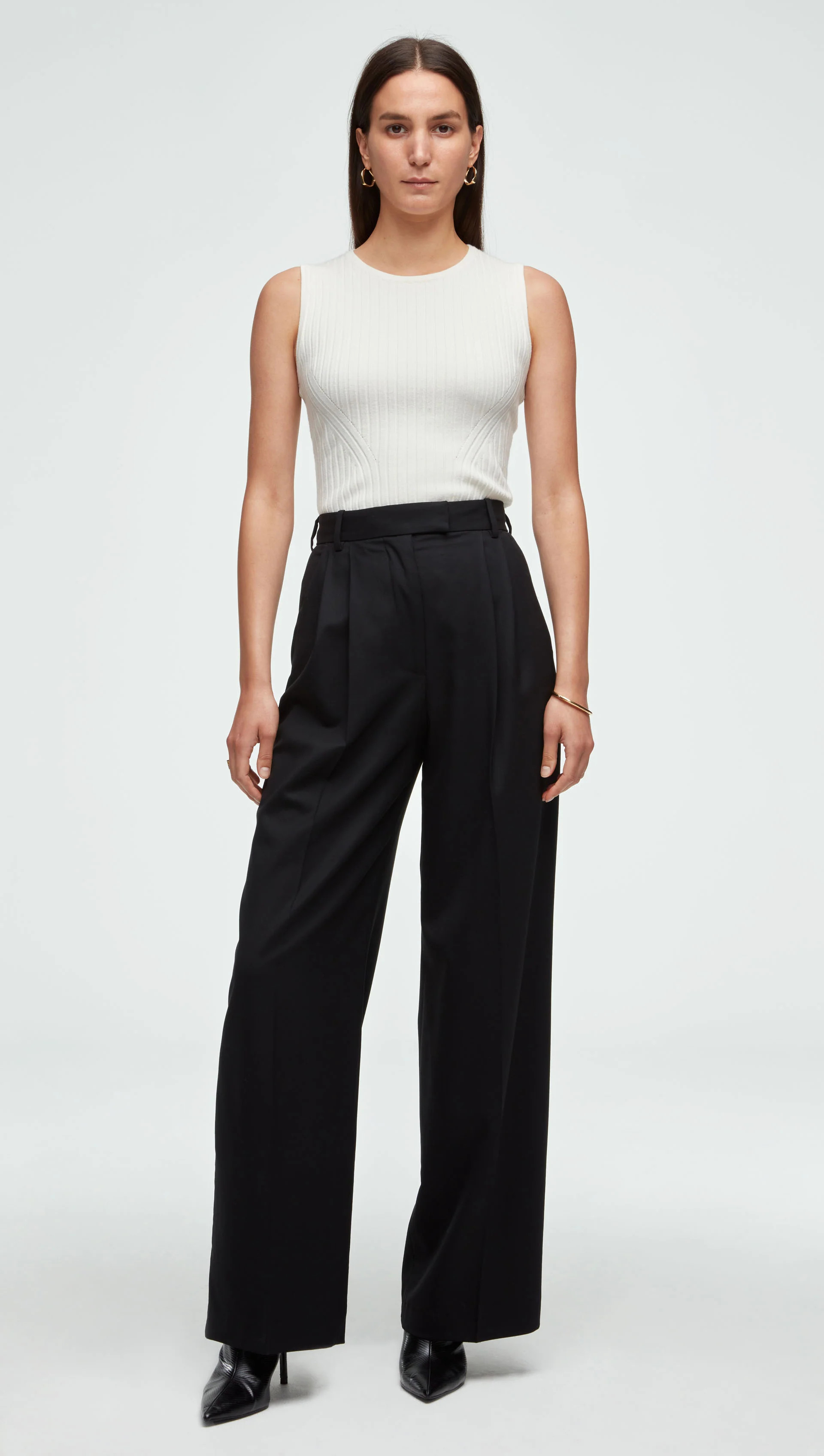 Pleated Trouser in Seasonless Wool | Women's Pants | Argent | Argent