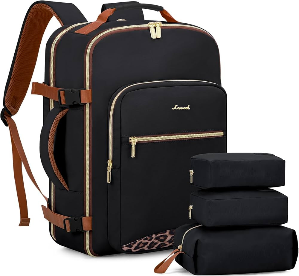 LOVEVOOK Travel Backpack, 40L Carry on Backpack with 3 Packing Cubes, 17 Inch Water Resistant Lug... | Amazon (US)