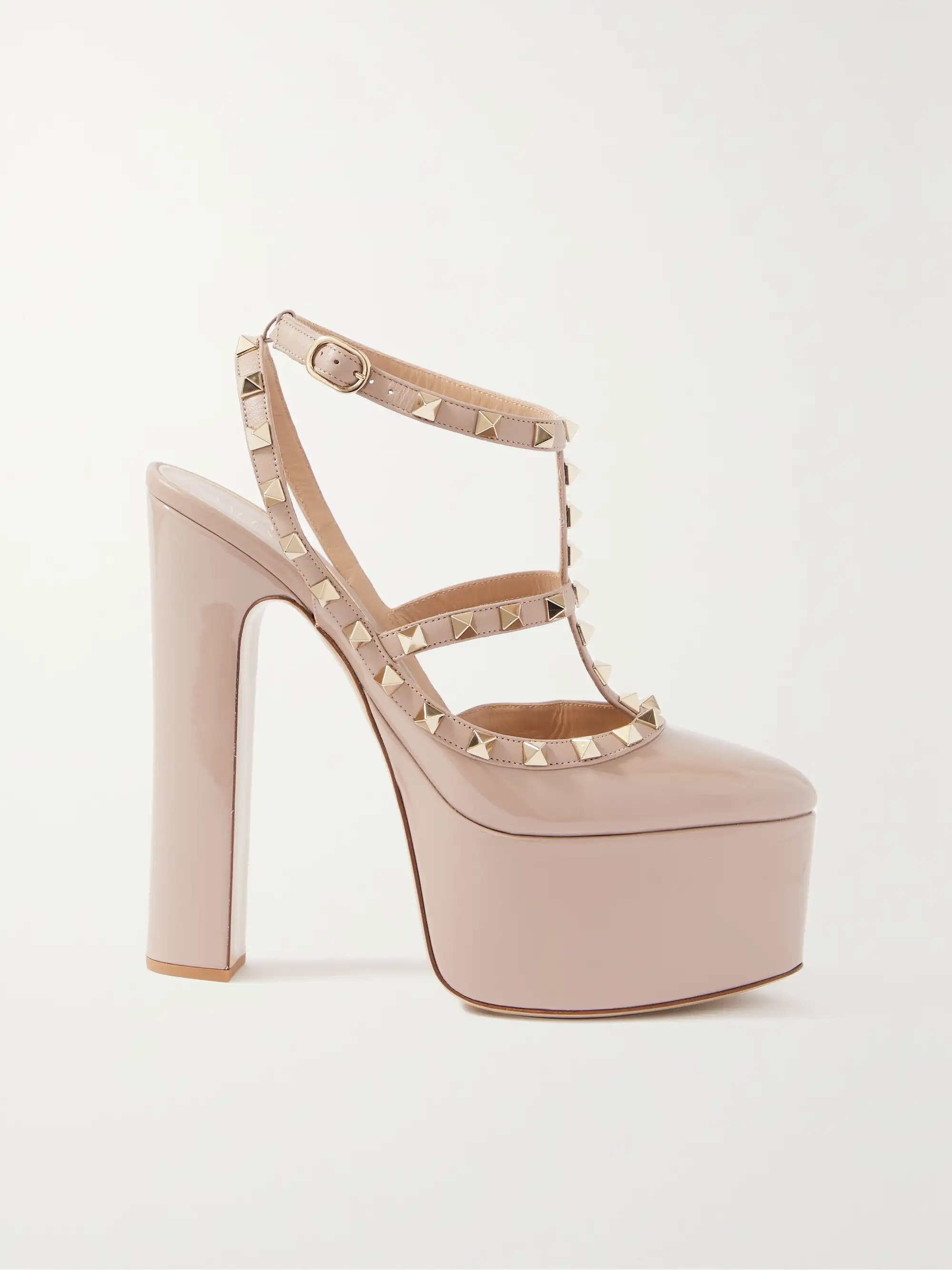 Valentino Garavani Rockstud 155 patent-leather platform pumps | NET-A-PORTER (UK & EU)