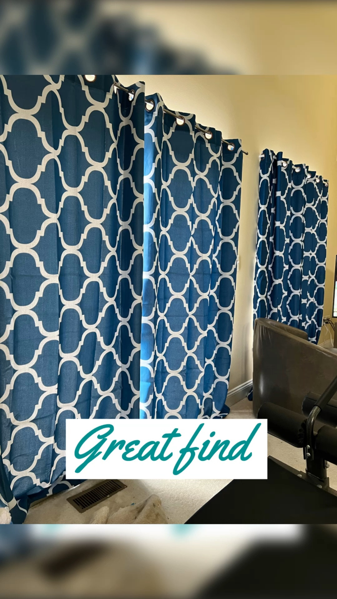 Moroccan Fashion Room Darkening Blackout Grommet Top Curtains for Living Room, 52 by 84 Inch, Royal Blue (1 Panel)

#LTKhome #LTKCyberWeek #LTKfamily
