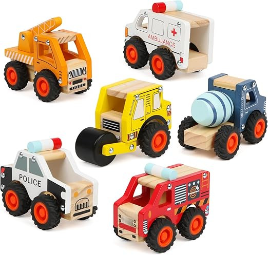 6Pcs Wooden Cars for Toddlers 1-3,Car Toys,Push and Go Vehicle,Kid Vehicle Toys,Hand Push Car Toy... | Amazon (US)