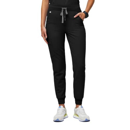 FIGS Zamora High Waisted Jogger Style Scrub Pants for Women - Black, Tall S | Amazon (US)