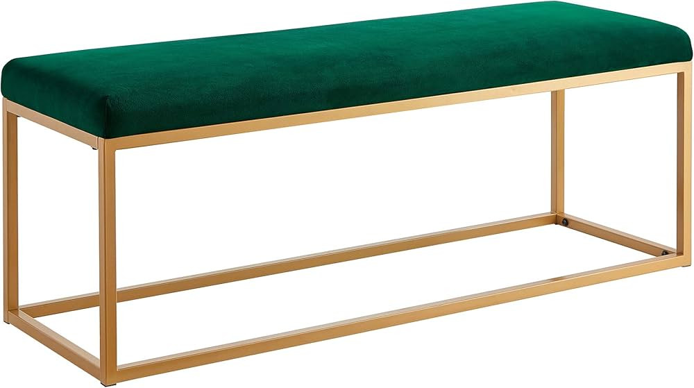 Ball & Cast Upholstered Bench, 48" W, Emerald Velvet | Amazon (US)