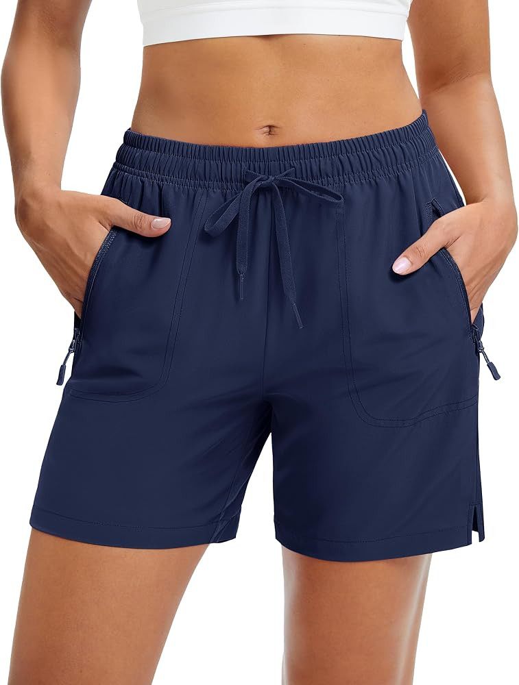 MAGCOMSEN Women's 5" Hiking Shorts UPF 50+ Quick Dry Lightweight Athletic Running Golf Summer Cas... | Amazon (US)