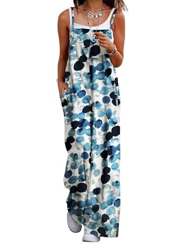 YESNO Women's Summer Boho Casual Jumpsuits Wide Leg Overalls Floral Print Baggy Rompers with Pockets XS PZZCR 74 | Amazon (US)