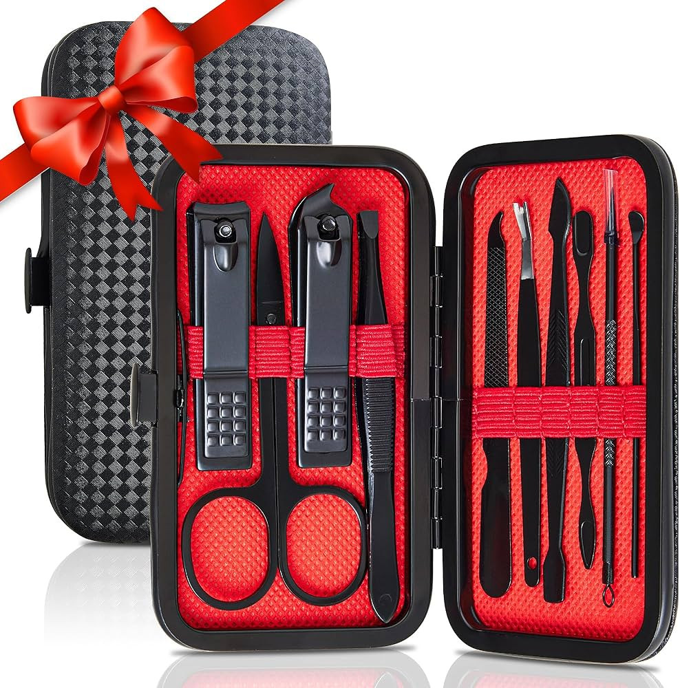 Manicure Set 10 in 1 Mens Gifts Travel Nail Clippers Set for Him, Mens Grooming Manicure Kit Pedi... | Amazon (US)