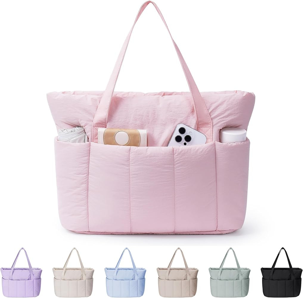 Narwey Tote Bags for Women, Lightweight Puffer Tote Bag with 15.6'' Laptop Compartment, Puffy Han... | Amazon (CA)