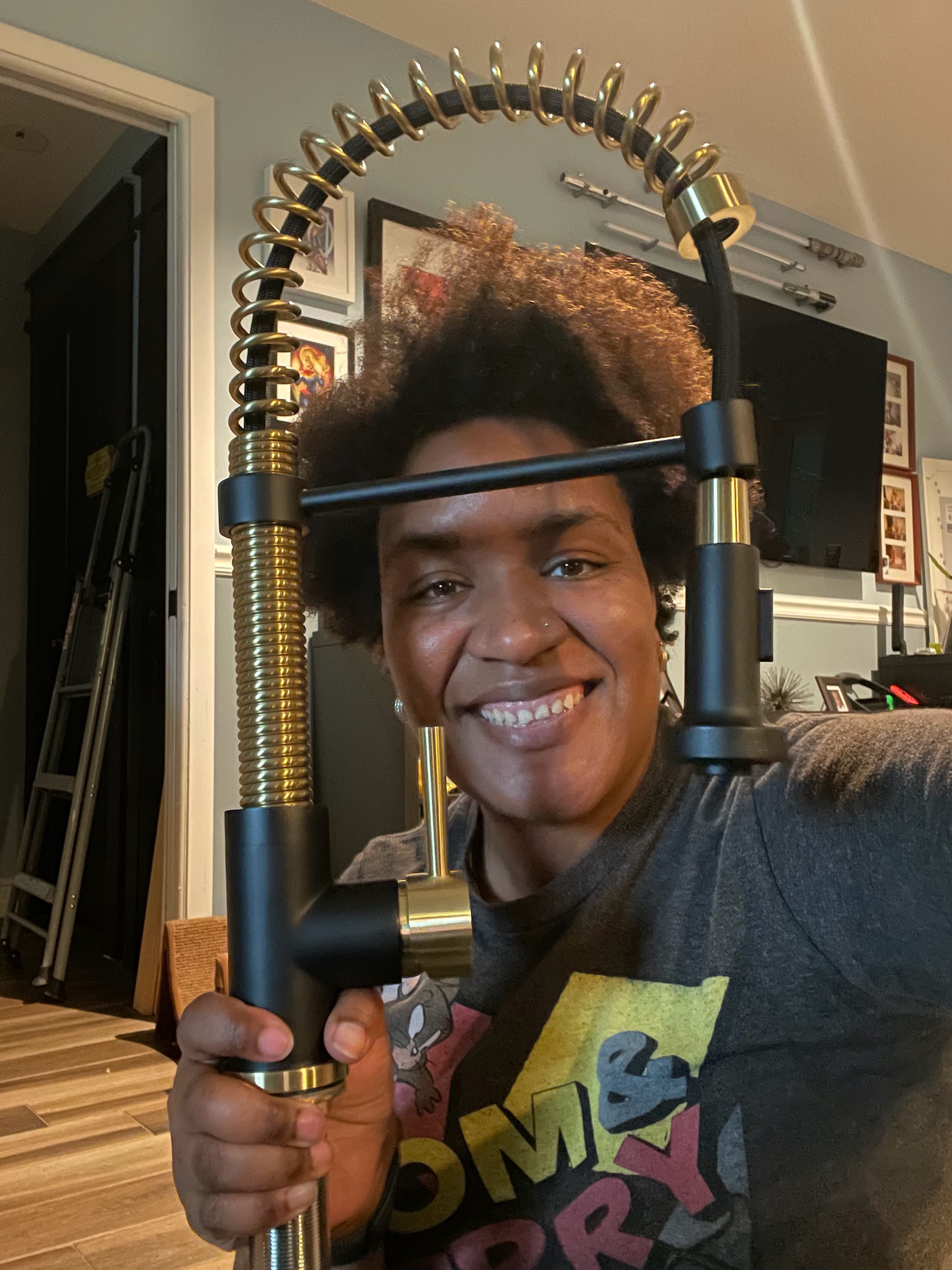 Black and gold kitchen faucet! Head for scale 🤣

Two years ago I installed this faucet in my kitchen ant it is going strong! 

It was super easy to install and the instructions were easy to follow!

#LTKhome #LTKFind