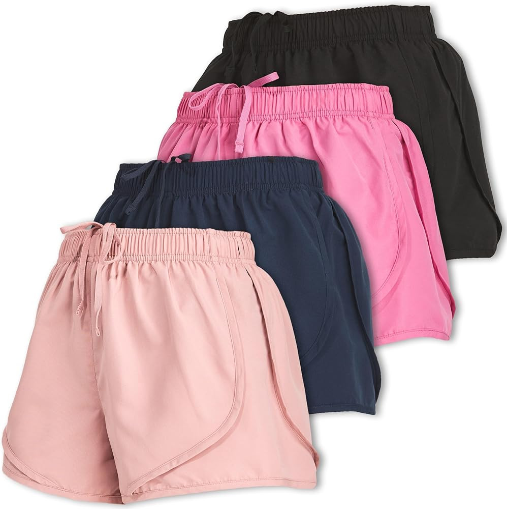 Ultra Performance Women's Running Shorts 4-Pack Athletic Workout Gym Shorts for Women, with Brief... | Amazon (US)