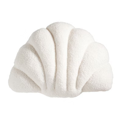 Saro Lifestyle Seashell Shorescape Poly Filled Throw Pillow, White, 13"x17" | Target
