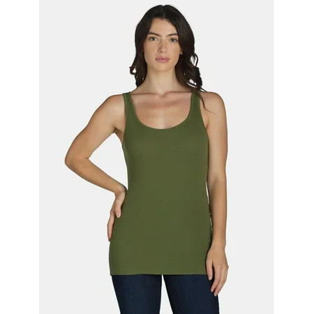 Time and Tru Women s Ribbed Tank Top Sizes XS-XXXL | Walmart (US)