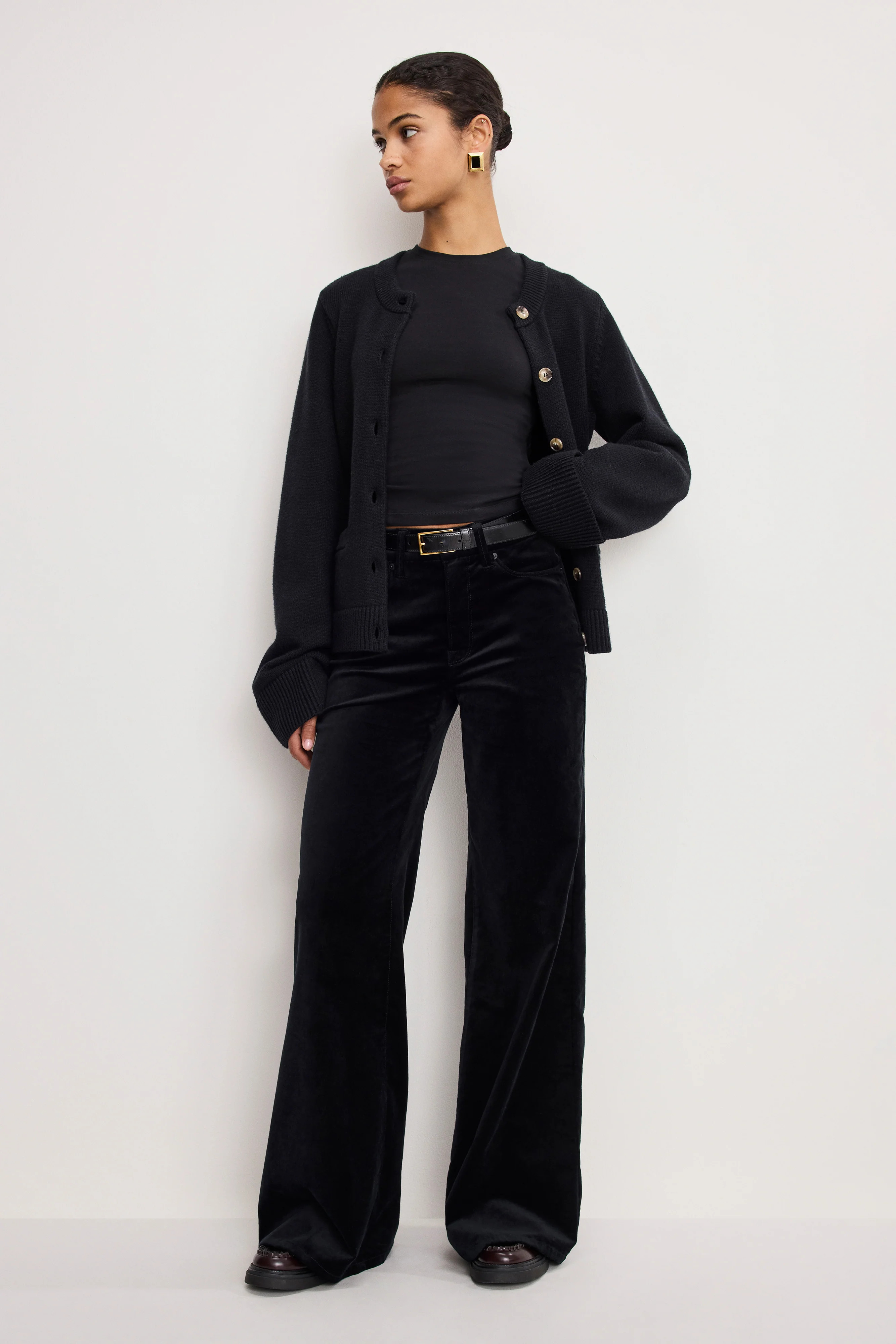 VELVET GOOD WAIST PALAZZO  PANTS | BLACK001 - GOOD AMERICAN | Good American