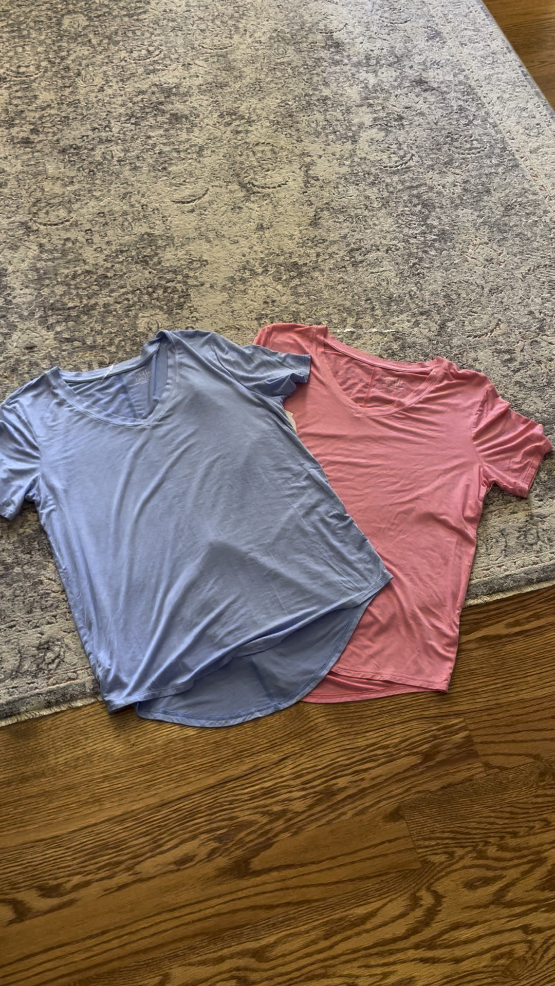 Light weight and comfy tees!
They are thin but a smooth nude bra is all I needed to make it work.