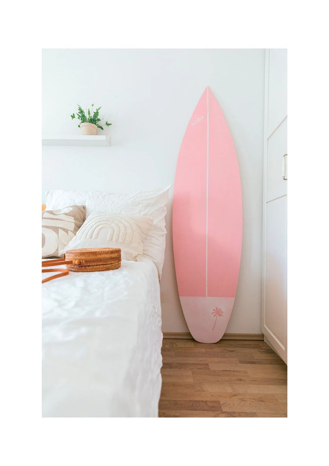 Wooden decorative pink surfboard 180 cm vintage wall art | Etsy (US)