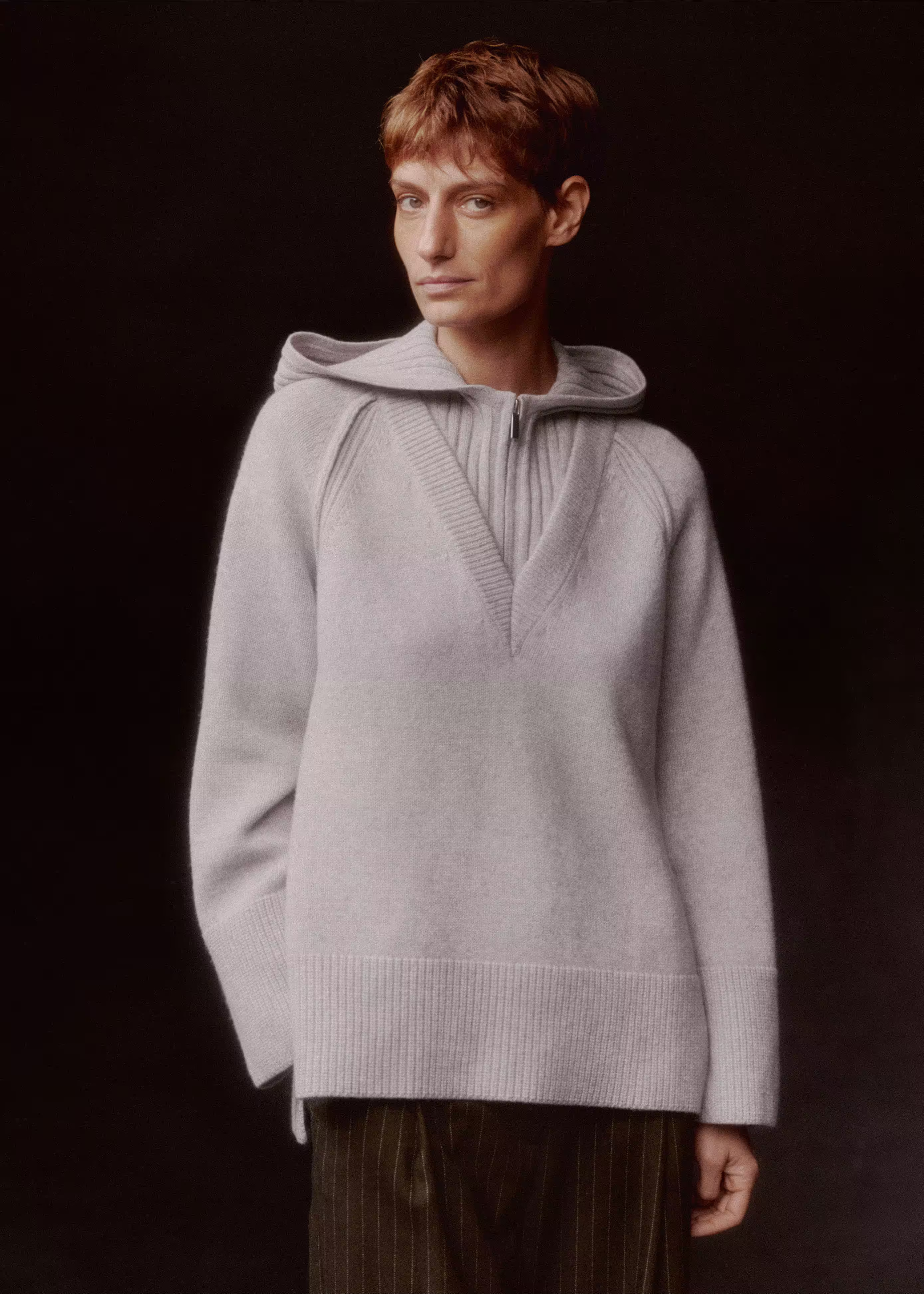 Women's Grey 2-in-1 Merino Cashmere Sweater + Hood | ME+EM | ME+EM US