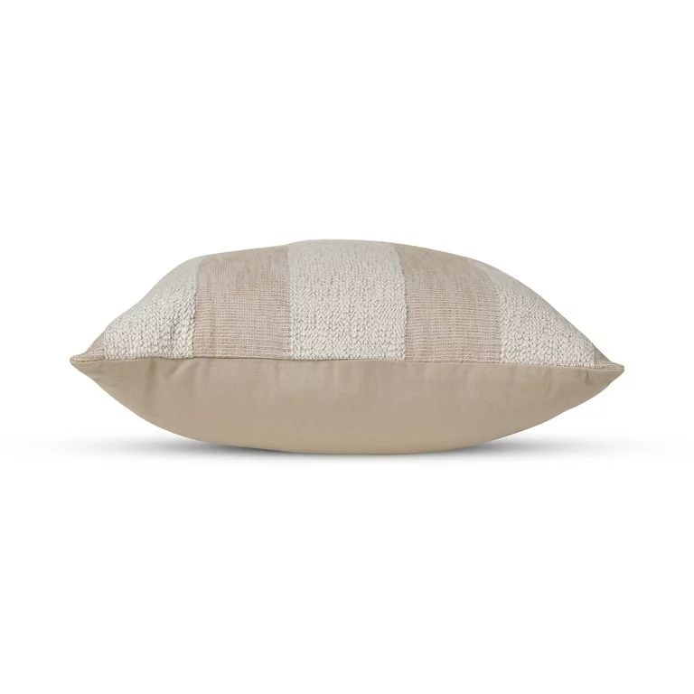 Better Homes & Gardens Chunky Tonal Stripe Pillow, 20" x 20", Square, Ivory, 1 per Pack | Walmart (US)