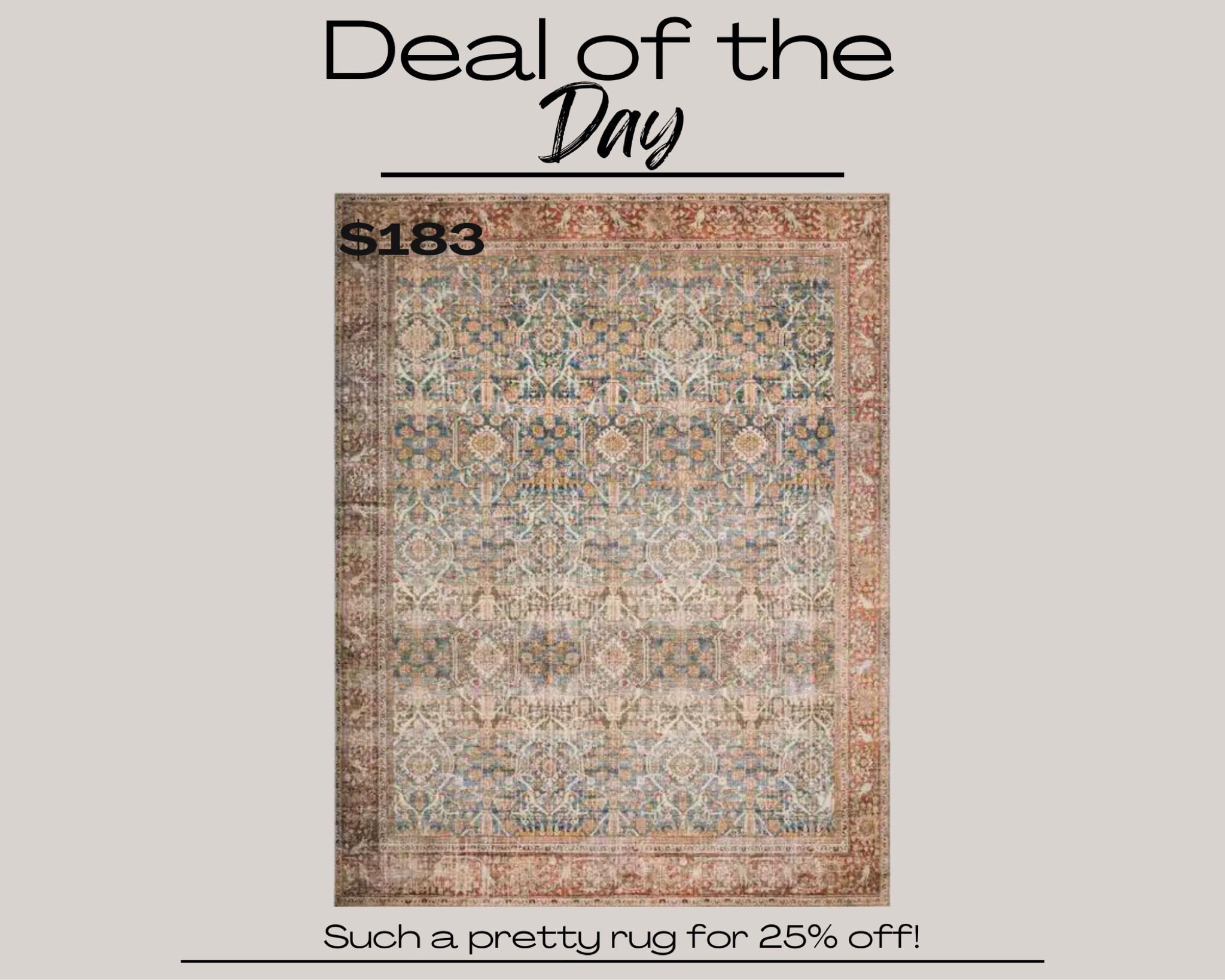 Save on this beautiful rug! Deal of the day

#LTKunder100 #LTKsalealert #LTKhome